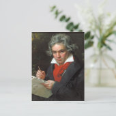 Vintages Komponistenportrait, Ludwig von Beethoven Postkarte (Stehend Vorderseite)