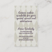 Vintages Konditorgebäck Koch Backwaren Backwaren Visitenkarte (Rückseite)