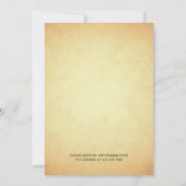 Vintages Königliches Messegelände Burg Quinceanera Einladung (Rückseite)