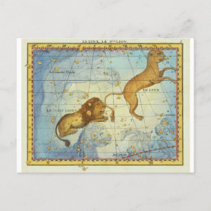 Vintages Konstellationsleo Postkarte