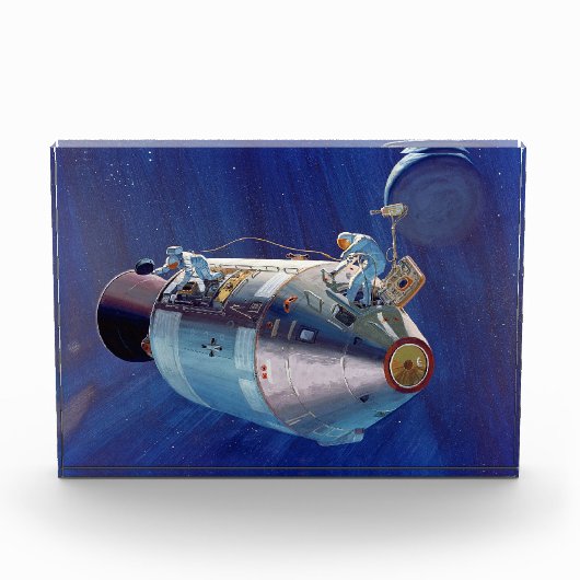 Vintages Konzept des Apollo-15-Befehlsmoduls Po Fotoblock (Vorderseite)