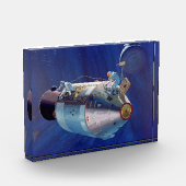 Vintages Konzept des Apollo-15-Befehlsmoduls Po Fotoblock (Links)