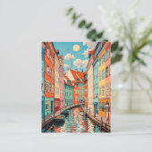 Vintages Kopenhagen - Dänemark Postkarte (Stehend Vorderseite)