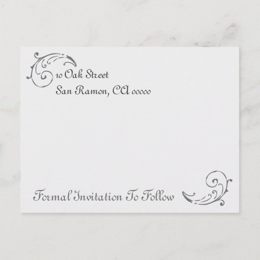 Vintages Kopfbrett Save the Date Ankündigungspostkarte (Rückseite)