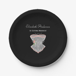 Vintages Korsett-persönliches Wäsche-Brautparty Pappteller