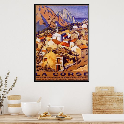Vintages Korsika, Frankreich - Poster (Küche)
