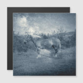 Vintages kosmisches Silbergalaxie-Hütte-Kernpferd Magnetkarte (Vorne/Hinten)