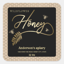 Vintages Kraft-Gold-Honigweinetikett