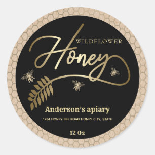 Vintages Kraft-Gold-Honigweinetikett Runder Aufkleber