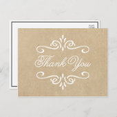 Vintages Kraftpapier | Abschluss Vielen Dank Postkarte (Vorne/Hinten)
