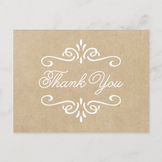 Vintages Kraftpapier | Abschluss Vielen Dank Postkarte (Vorderseite)