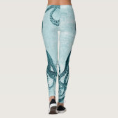 Vintages Kraken-Blau Leggings (Rückseite)