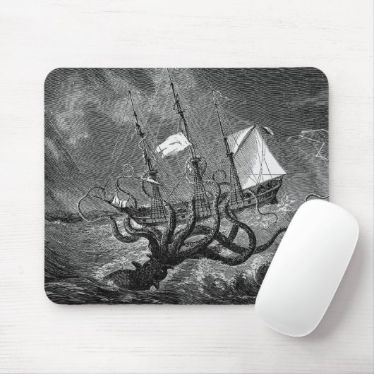 Vintages Kraken Riesenseemonster Mousepad (Mit Mouse)