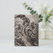 Vintages Kraken Riesenseemonster Postkarte (Stehend Vorderseite)