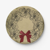 Vintages Kraken-Weihnachtspapierplatte Pappteller (Vorderseite)