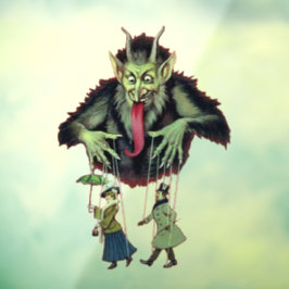 Vintages Krampus Weihnachtsfenster Fensteraufkleber