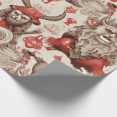 Vintages Krampusmuster Geschenkpapier (Ecke)