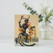 Vintages Krampusrockpferd Postkarte (Stehend Vorderseite)