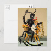 Vintages Krampusrockpferd Postkarte (Vorne/Hinten)