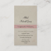 Vintages Krankenschwester-Rosa mit Retro Kreis Visitenkarte (Rückseite)