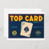 Vintages Kratenetikett mit Oberkartenunterlage Postkarte (Vorne/Hinten)