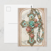 Vintages Kreuz und Blume Postkarte (Vorne/Hinten)