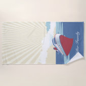 Vintages Kreuzfahrtschiff mit individuellem Namen Strandtuch (Vorderseite)