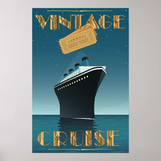 Vintages Kreuzfahrtschiff Poster (Vorne)