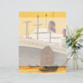 Vintages Kreuzfahrtschiff zum Orient mit Junks-Boo (Stehend Vorderseite)