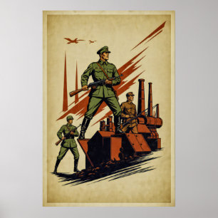 Vintages Kriegspopster - Illustration des kühnen M Poster