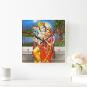 VINTAGES Krishna Indien Kanada Quadratische Wanduhr (Zuhause)