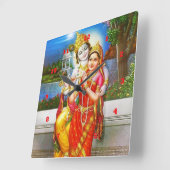 VINTAGES Krishna Indien Kanada Quadratische Wanduhr (Winkel)