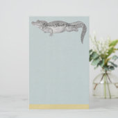 Vintages Krokodil-Briefpapier Briefpapier (Stehend Vorderseite)