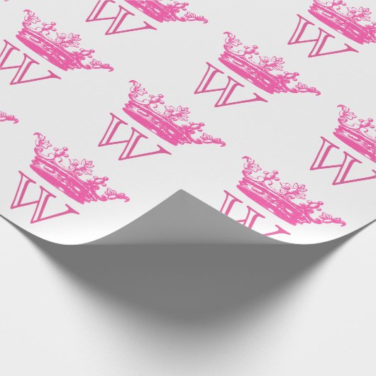 Vintages Kronen-Monogramm Geschenkpapier (Ecke)