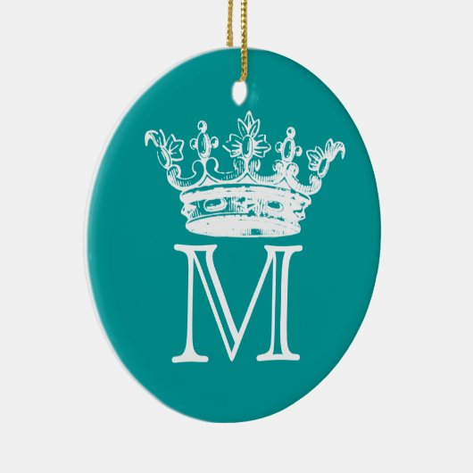 Vintages Kronen-Monogramm Keramik Ornament (Rechts)