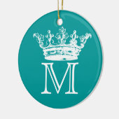 Vintages Kronen-Monogramm Keramik Ornament (Links)