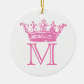 Vintages Kronen-Monogramm Keramikornament (Vorne)