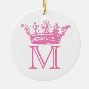 Vintages Kronen-Monogramm Keramikornament