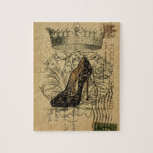 Vintages Kronenmode-Königinstilett Puzzle (Vertikal)