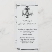 Vintages Kronleuchter-Hochzeitsprogramm Programm (Vorne/Hinten)