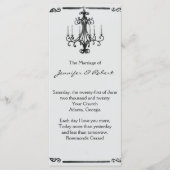 Vintages Kronleuchter-Hochzeitsprogramm Programm (Vorderseite)