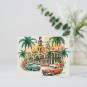 Vintages Kuba - Gruß aus Havanna Feiertagspostkarte (Stehend Vorderseite)