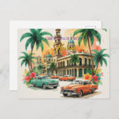 Vintages Kuba - Gruß aus Havanna Feiertagspostkarte (Vorne/Hinten)