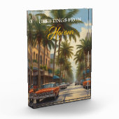 Vintages Kuba - Gruß aus Havanna Fotoblock (Links)