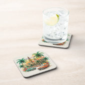 Vintages Kuba - Gruß aus Havanna Getränkeuntersetzer (Rechte Seite)