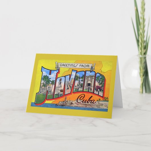 Vintages Kuba - Gruß aus Havanna Karte (Vorderseite)