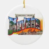 Vintages Kuba - Gruß aus Havanna Keramik Ornament (Hinten)