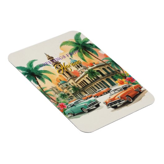 Vintages Kuba - Gruß aus Havanna Magnet (Rechte Seite)