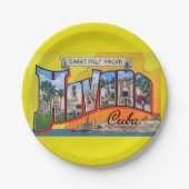 Vintages Kuba - Gruß aus Havanna Pappteller (Vorderseite)