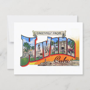 Vintages Kuba - Gruß aus Havanna Postkarte